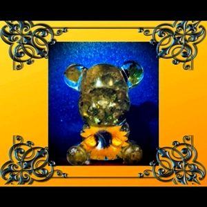 Teddy Bear with Sunflower Belly made of Peridot Olivine Forsterite